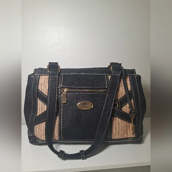 b.o.c. Black and Tan Shoulder Bag with Woven Design - Picture 3 of 10